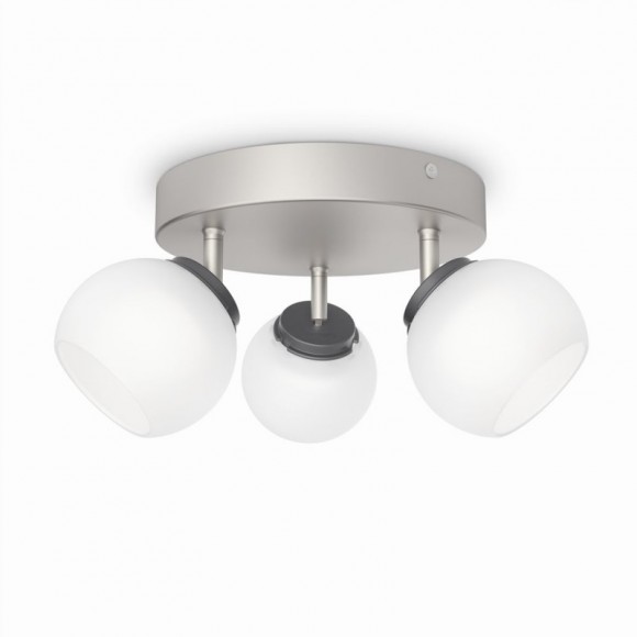 Philips 53323/17/16 LED stropní bodové svítidlo Balla 3x4W | 990lm | 2700K - stříbrná, bílá