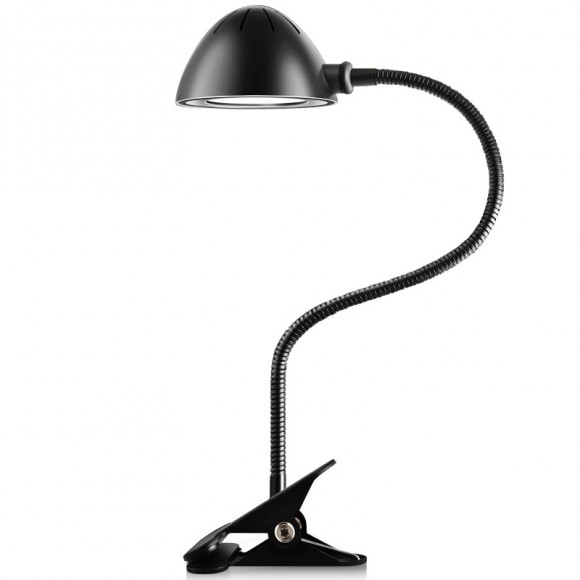 LEDKO 00468 LED stolní lampička Clip 1x3W | 200lm | 6000K - černá