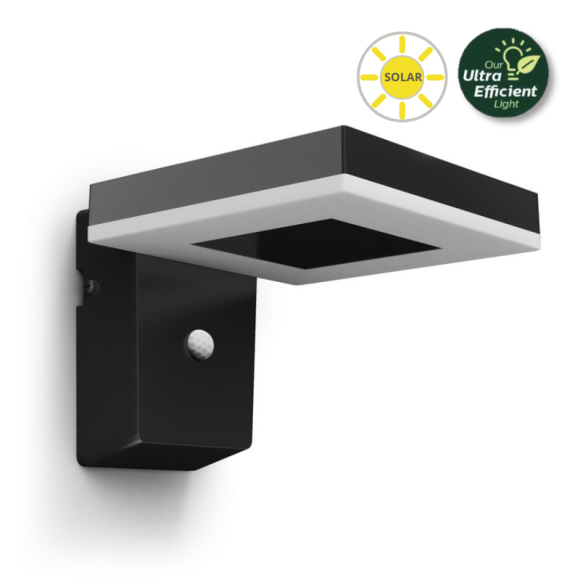 Philips 8720169265745 LED solární venkovní nástěnné svítidlo Zonal | 1,3W integrovaný LED zdroj | 250lm | 3000K