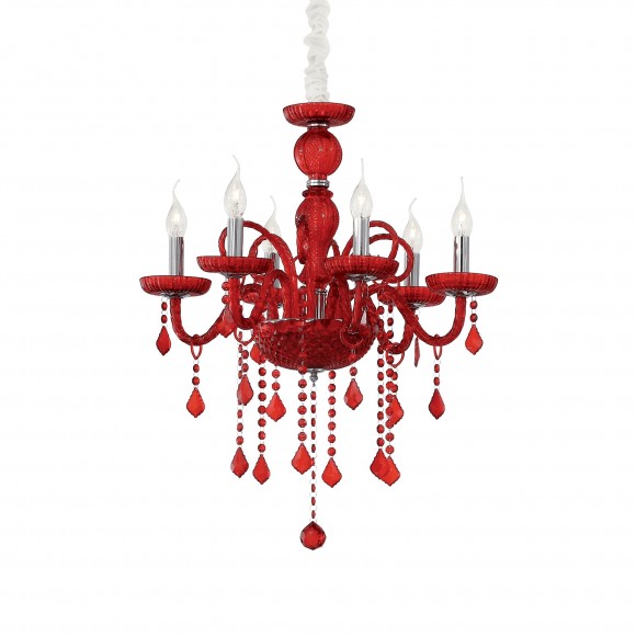 Ideal Lux 027418 závěsné stropní svítidlo Giudecca Rosso 6x40W|E14 - červené