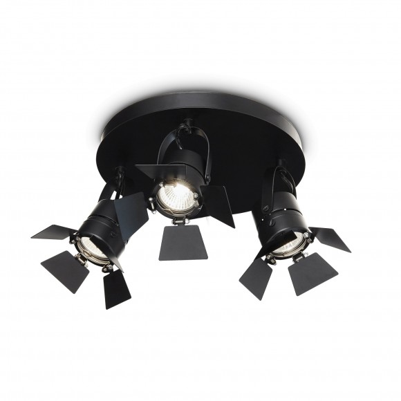Ideal Lux 095691 přisazené bodové stropní svítidlo Ciak 3x50W|GU10 - černé