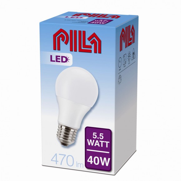 LED žárovka úsporná Philips 5,5W E27 - LED BULB 40W E27 827 A60 FR ND