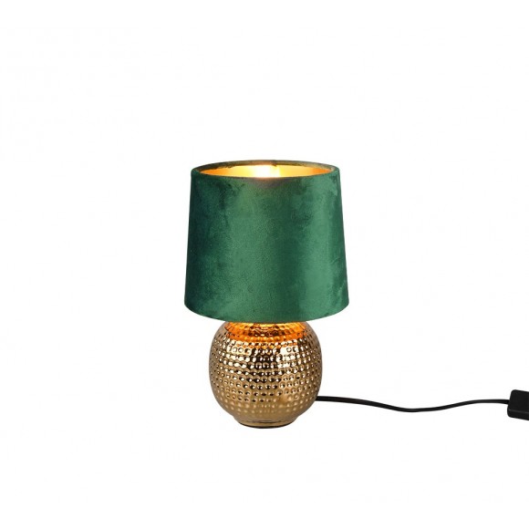 Trio R50821015 stolní svítidlo Sophia 1x40W | E14 - kabelový spínač, zlatá, zelená