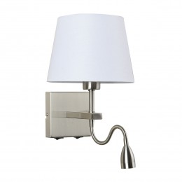 Italux WL-1122-2-BL-SN-RO-WH LED nástěnná lampa Norte 1x60W+3W | E27+LED | 350lm | 3000K