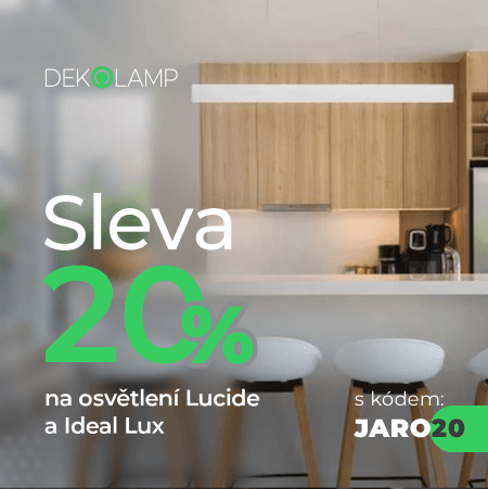 Využijte 20% slevu na svítidla Lucide a Ideal Lux. Jen do konce června