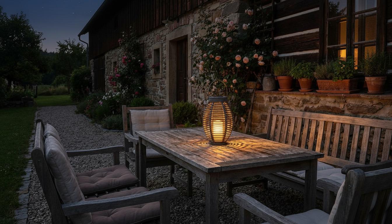Solární svítidlo Globo zahradní solární lampa na zahradním stole