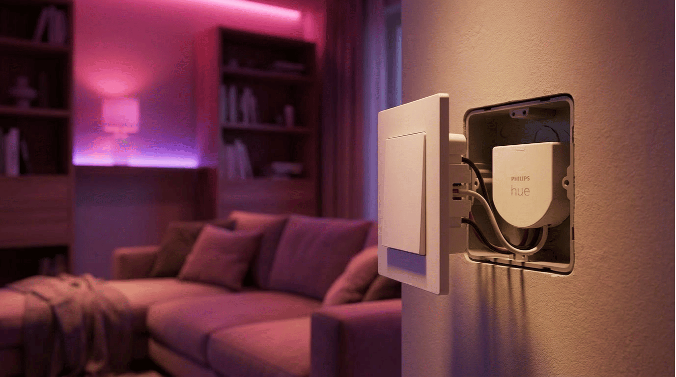 Philips Hue Wall Switch modul instalace za vypínačem