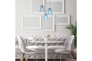 Závěsné skleněné modré svítidlo Azurine