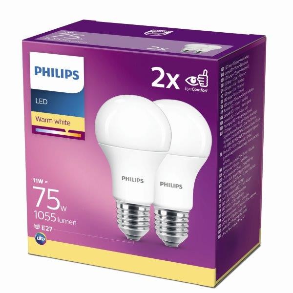20% sleva - sada - Philips LED žárovka 2x11W | E27 | 2700K