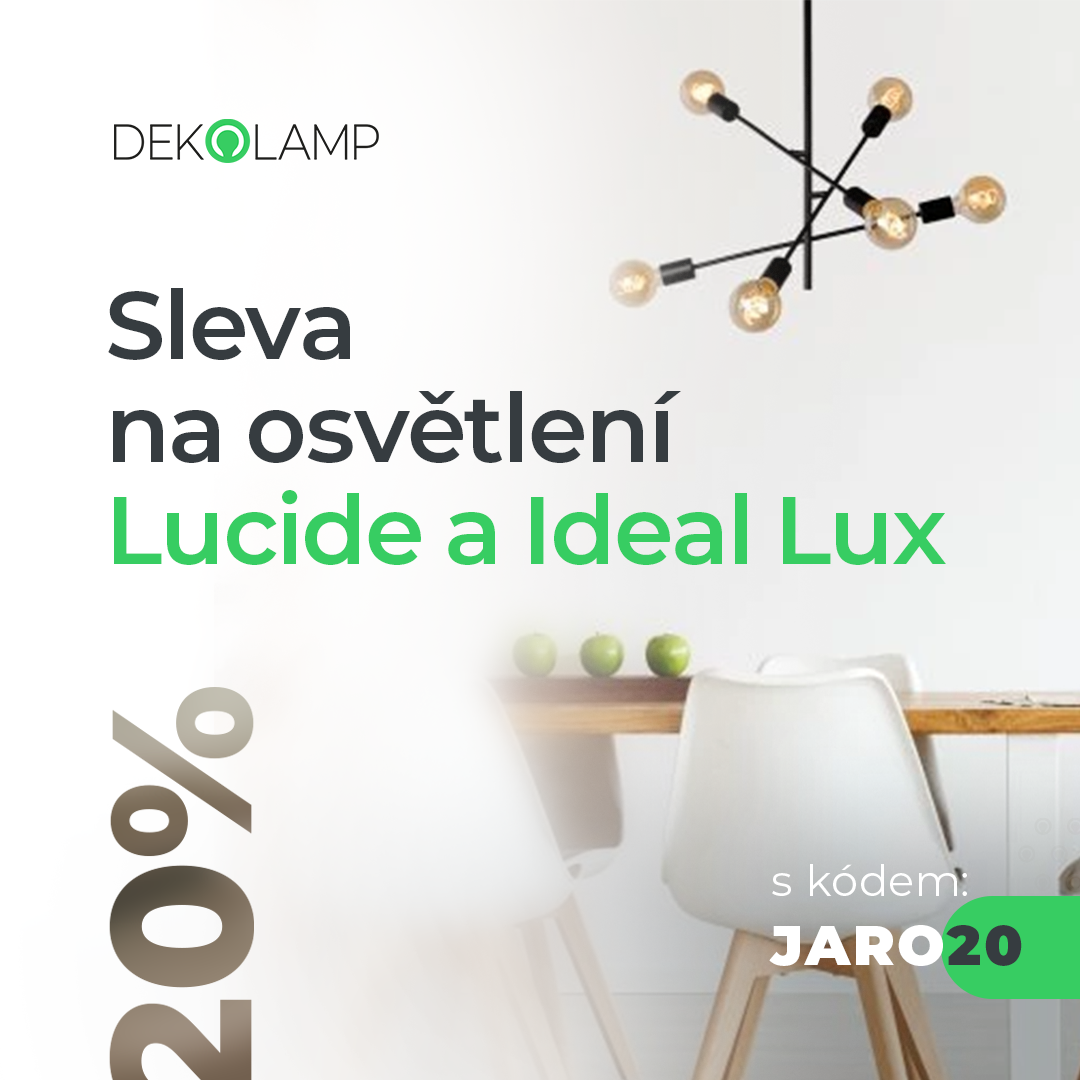 Sleva 20 % na osvětlení Ideal Lux a Lucide