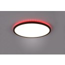 Trio R64371932 LED stropní svítidlo Aureo 1x30W | 3600lm | 3000-6500K + RGB | IP20 - nepřímé osvětlení, integrovaný stmívač, plynulé nastavení barvy světla, funkce paměti, noční režim, dálkový ovladač, matná černá