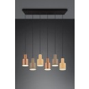 Trio 319400617 závěsný lustr Agudo 6x40W | E27 | IP20 - výškově nastavitelné, kávová, béžová, hnědá