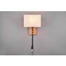 Trio 212870236 nástěnná lampa Nilam 1x28W | E27 + 1x3,1W | 310lm | 3000K | IP20 - ohebné rameno, LED zdroj Osram, oddělené spínání světelných zdrojů, spínač na konstrukci, bílá, dřevo