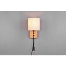 Trio 212879236 nástěnná lampa Nilam 1x28W | E27 + 1x3,1W | 310lm | 3000K | IP20 - ohebné rameno, LED zdroj Osram, oddělené spínání světelných zdrojů, spínač na konstrukci, bílá, dřevo