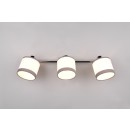 Trio R81553006 stropní bodové svítidlo Davos 3x10W | E14 | IP20 - látkové stínidlo, chrom/bílá