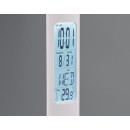 Trio R52311101 LED stolní lampa Patty 1x4W | 380lm | 4000K | IP20 - dotyková funkce o 4 stupních, ukazatel datumu a teploty, funkce budíku, napájeno akumulátorem, naklápění, provoz přes USB-C, bílá