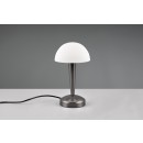 Trio R59561120 LED stolní lampa Canaria 1x4,9W | E14 | IP20 | 470lm | 3000K - dotyková funkce rozsvěcení/zhasínání, černý chrom, bílá