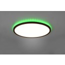 Trio R64371932 LED stropní svítidlo Aureo 1x30W | 3600lm | 3000-6500K + RGB | IP20 - nepřímé osvětlení, integrovaný stmívač, plynulé nastavení barvy světla, funkce paměti, noční režim, dálkový ovladač, matná černá