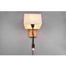 Trio 212870236 nástěnná lampa Nilam 1x28W | E27 + 1x3,1W | 310lm | 3000K | IP20 - ohebné rameno, LED zdroj Osram, oddělené spínání světelných zdrojů, spínač na konstrukci, bílá, dřevo