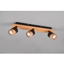 Trio 801100332 přisazené stropní bodové svítidlo Aruni 3x5W | GU10 | IP20 - černá, dřevo