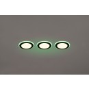 Trio 653610332 LED přisazené bodové svítidlo Argus 3x4W + 3x1W | 350lm | 3000K+RGBW | IP20 - integrovaný stmívač, funkce paměti, dálkové ovládání, oddělené stmívání, matná černá