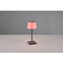 Trio R54126142 LED stolní lampa Sanchez 1x2,1W | 140lm | 3000+4000+5000K | IP44 - nastavitelná barva světla, provoz na akumulátor, připojení USB-C s funkcí nabíjení, střídání barev RGBW, stmívač se snímačem, antracitová