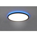 Trio R64371932 LED stropní svítidlo Aureo 1x30W | 3600lm | 3000-6500K + RGB | IP20 - nepřímé osvětlení, integrovaný stmívač, plynulé nastavení barvy světla, funkce paměti, noční režim, dálkový ovladač, matná černá