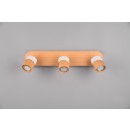 Trio 801100331 přisazené stropní bodové svítidlo Aruni 3x10W | GU10 | IP20 - bílá, dřevo