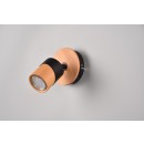 Trio 801170132  nástěnná bodová lampa Aruni 1x10W | GU10 | IP20 - spínač na konstrukci, dřevo, černá