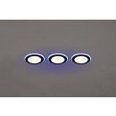 Trio 653610332 LED přisazené bodové svítidlo Argus 3x4W + 3x1W | 350lm | 3000K+RGBW | IP20 - integrovaný stmívač, funkce paměti, dálkové ovládání, oddělené stmívání, matná černá