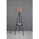 Trio R41561032 stojací lampa Colette 1x60W | E27 | IP20 - nožní spínač, látkové stínidlo, černá matná/taupe