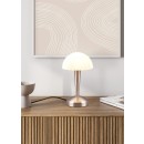 Trio R59561108 LED stolní lampa Canaria 1x4,9W | E14 | IP20 | 470lm | 3000K - dotyková funkce rozsvěcení/zhasínání, matná mosaz, bílá