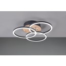 Trio R62823135 LED stropnice Circle 1x27W | 3200lm | 2700-6000K | IP20 - integrovaný stmívač, nastavitelná barva světla, funkce nočního světla, dálkové ovládání, variabilně otočná konstrukce, 3 úrovně stmívání pomocí vypínače, imitace dřeva