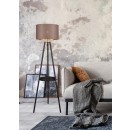Trio R41561032 stojací lampa Colette 1x60W | E27 | IP20 - nožní spínač, látkové stínidlo, černá matná/taupe