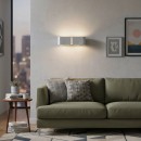 Ideal Lux 088273 nástěnné svítidlo Clip Small Argento 2x60W|E27 - stříbrné, obdélník