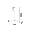 Ideal lux 343402 LED závěsné stropní svítidlo CROWN  | 21W integrovaný LED zdroj | 1620lm | 3000K | na lanku | bílá