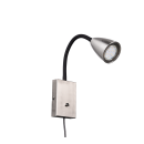 Trio 202670107 nástěnné svítidlo Wanda 1x10W | GU10 - ohebné rameno, vypínač na těle, nikl