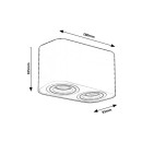 Rabalux 2053 přisazené stropní bodové svítidlo Kobald 2x42W | GU10 - černá