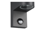 Trio 214260242 venkovní nástěnné svítidlo s pohybovým čidlem Roya 2x35W | GU10 | IP44 - antracit