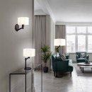 Trio 214470132 nástěnná svítidlo Cassio 1x40W | E27 - černá, bílá
