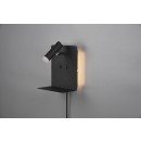 Trio 222570232 LED nástěnné svítidlo Element 1x3W+2x1,5W | SMD | 240lm+240lm | 3000K - USB, nabíjecí stanice, černá