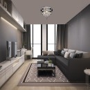 Rabalux 2237 LED přisazený lustr Pallas 1x32W+3x40W | 3xE14 | 2030lm | | 4000K - 3 fázové stmívání, chrom, bílá