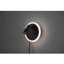 Trio 229210232 LED nástěnné svítidlo Jordan 1x5W+1x2W | 550lm-200lm | 3000K - černá