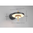 Trio T240270180 LED nástěnné svítidlo KEATON | 10W integrovaný LED zdroj | 1x1200lm | 2300+3000+4000K | Trio - SwitchDimmer | černá | zlatá