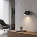 Ideal Lux 260617 LED nástěnné svítidlo Bean round 1x3,5W | 220lm | 3000K - vypínač na těle, černá