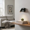 Ideal Lux 260655 LED nástěnné svítidlo Bean square 1x3,5W | 220lm | 3000K - vypínač na těle, černá