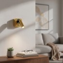 Ideal Lux 260662 LED nástěnné svítidlo Bean square 1x3,5W | 220lm | 3000K - vypínač na těle, mosaz