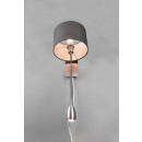 Trio 271170211 LED nástěnné svítidlo Hotel 1x40W | E14 + 1x LED 3,1W | 310lm | 3000K - ohebné rameno, oddělené vypínače, matný nikl, šedá