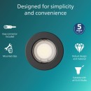 Philips 8720169392748 zápustný rámeček Peridot  GU10 | černá