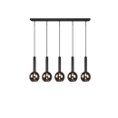 Trio 310300532 závěsné stropní svítidlo Clayton 5x28W | E27 - nastavitelná výška, černá